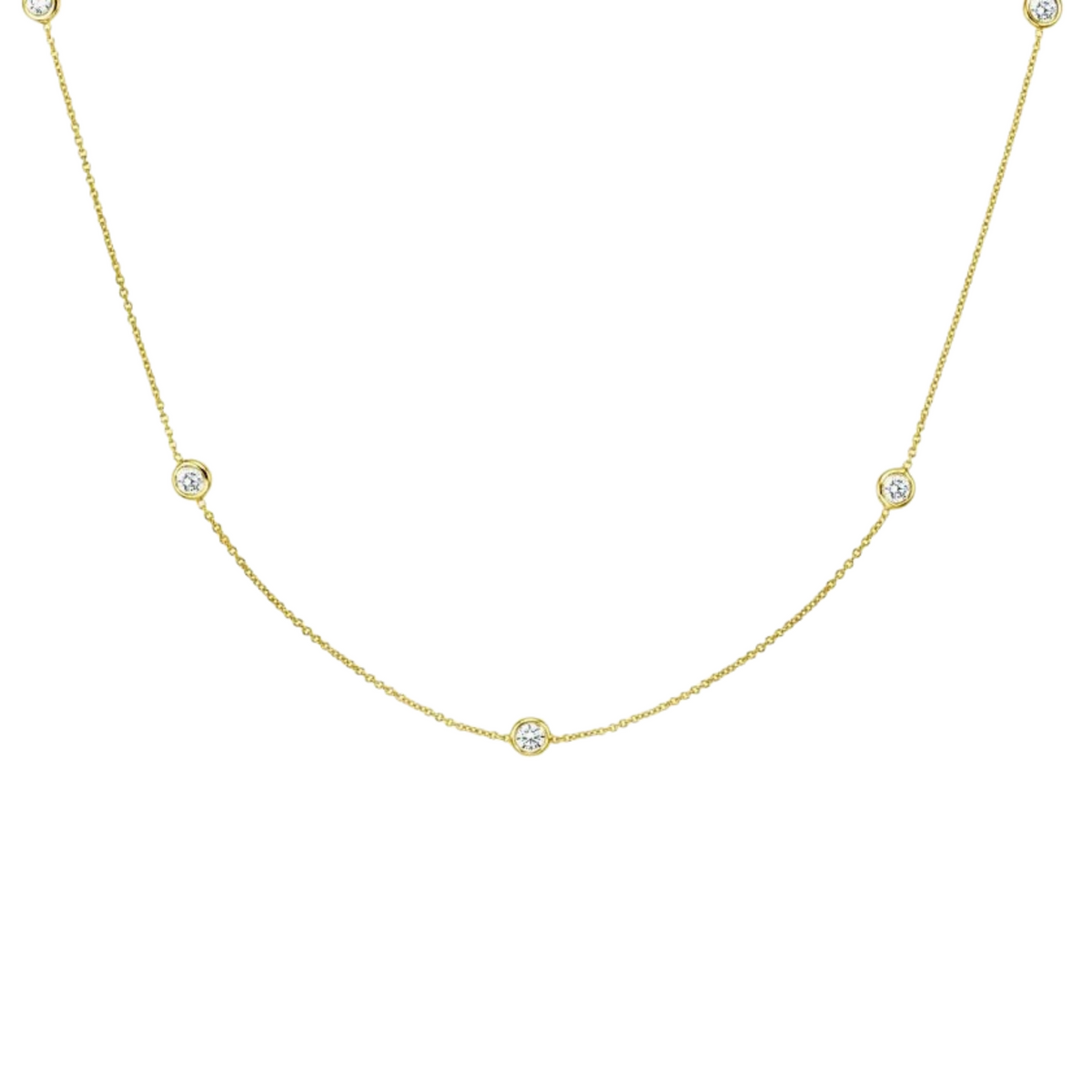 Diamond Bezel Station Necklace Rings with Grace