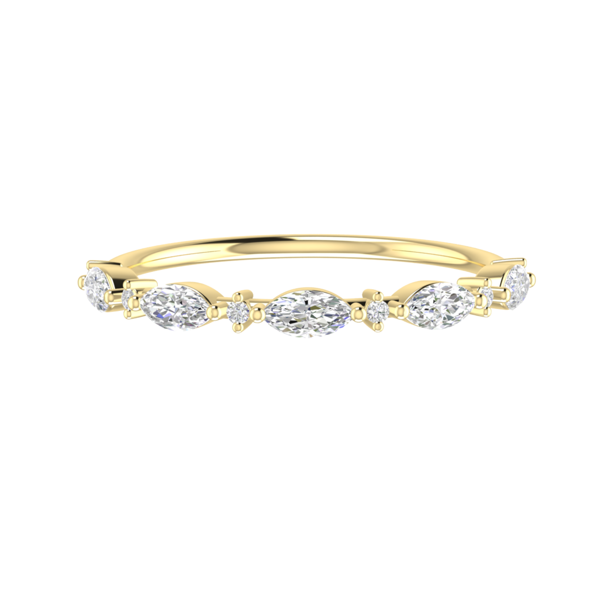 Diamond Dot Marquise Band