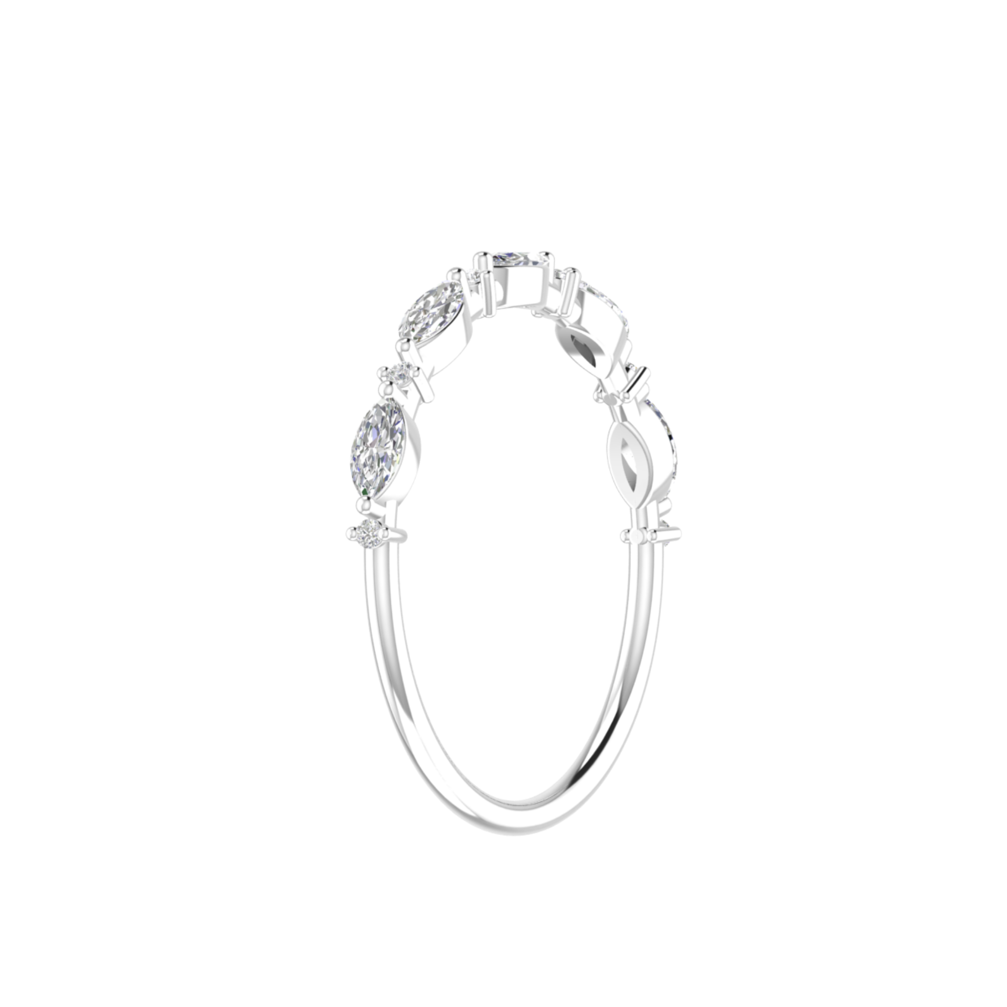 Diamond Dot Marquise Band
