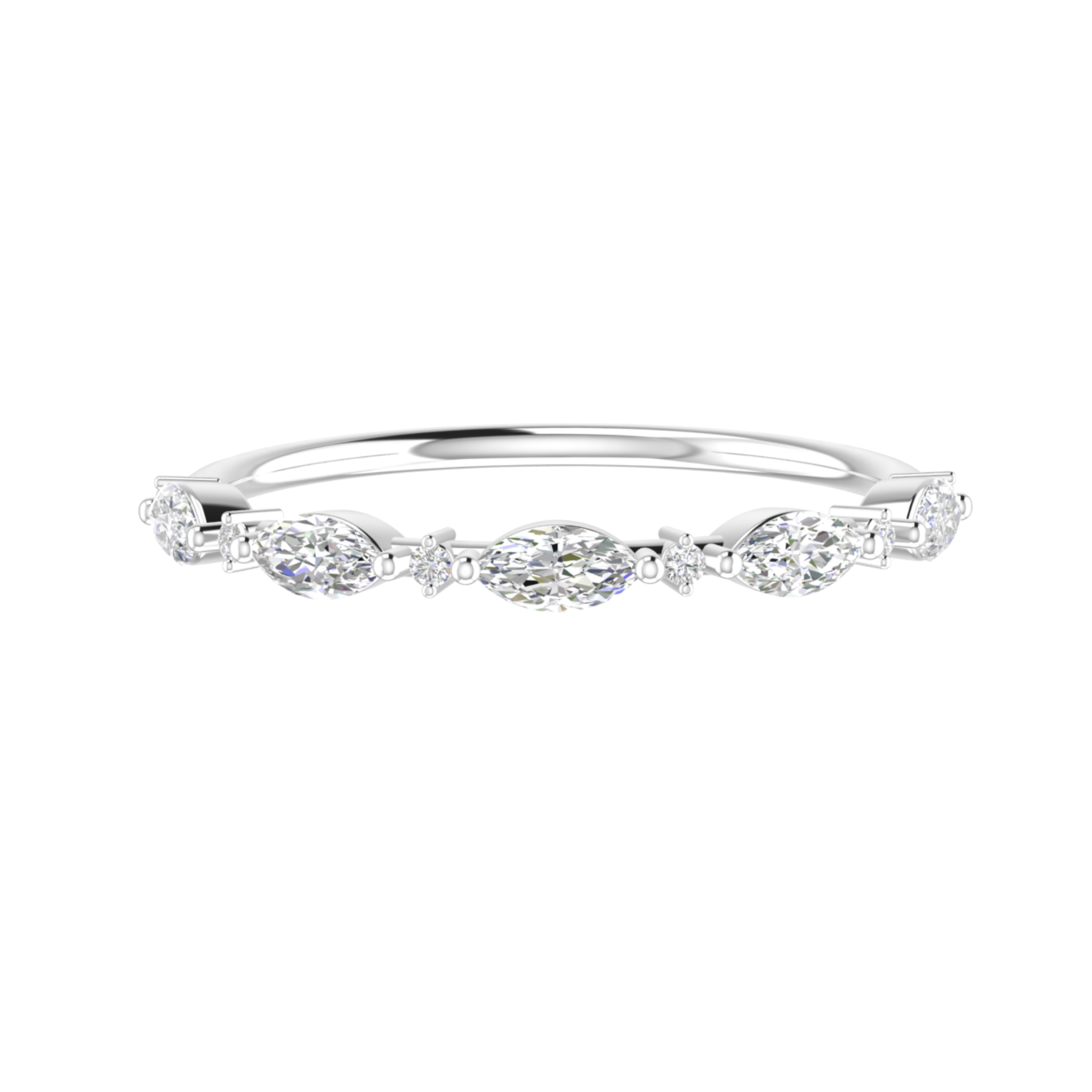 Diamond Dot Marquise Band