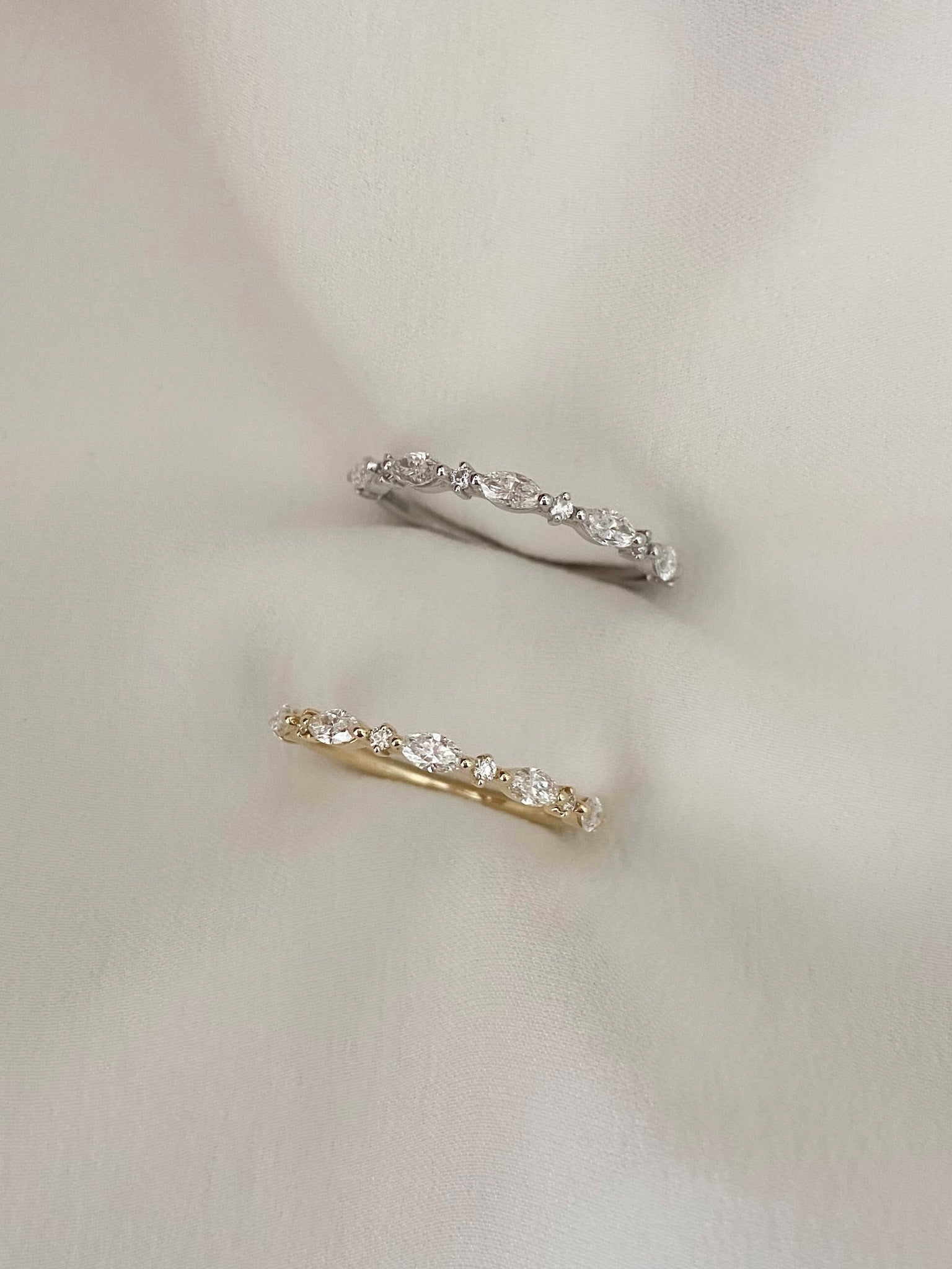 Diamond Dot Marquise Band
