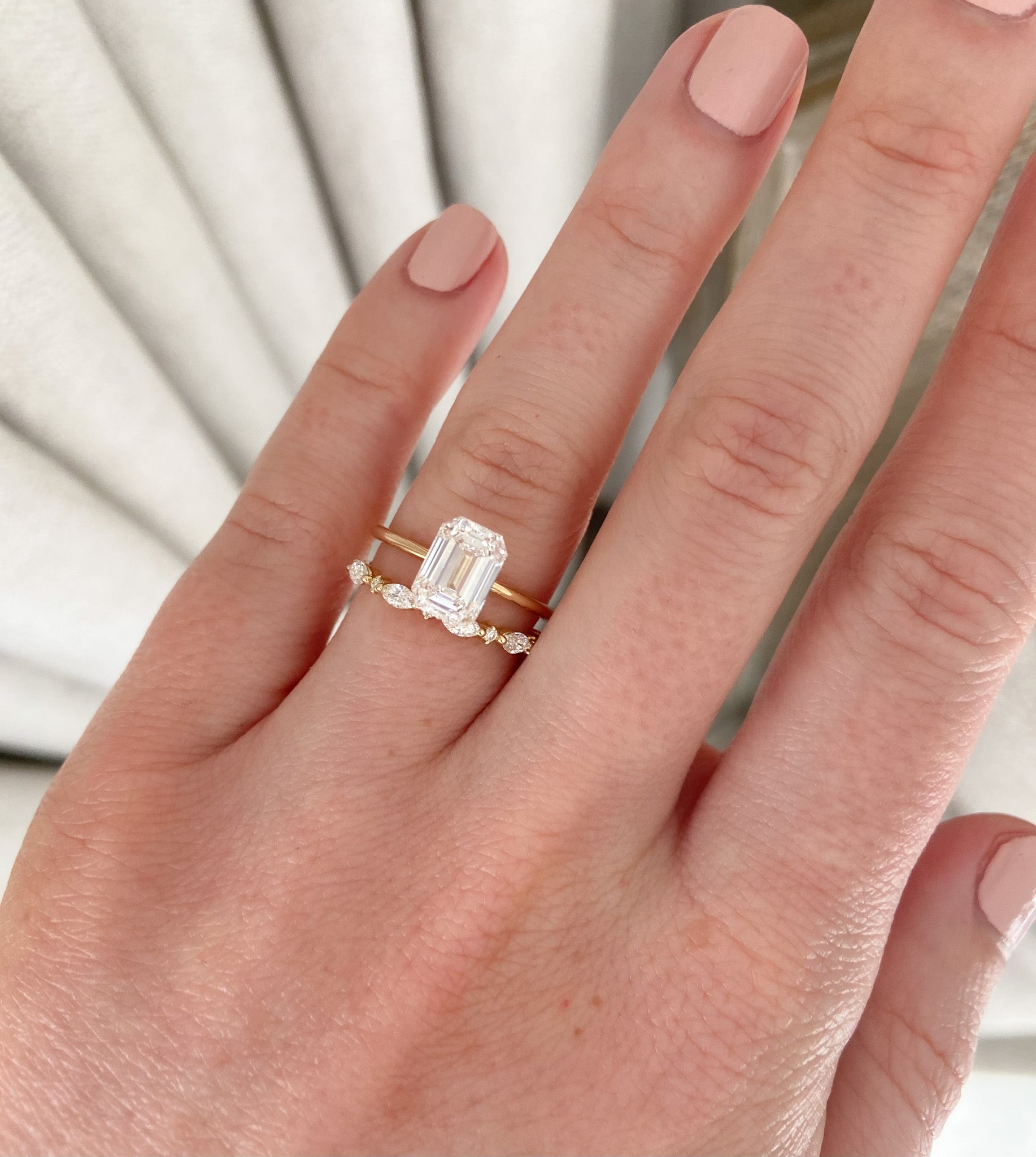 Diamond Dot Marquise Band