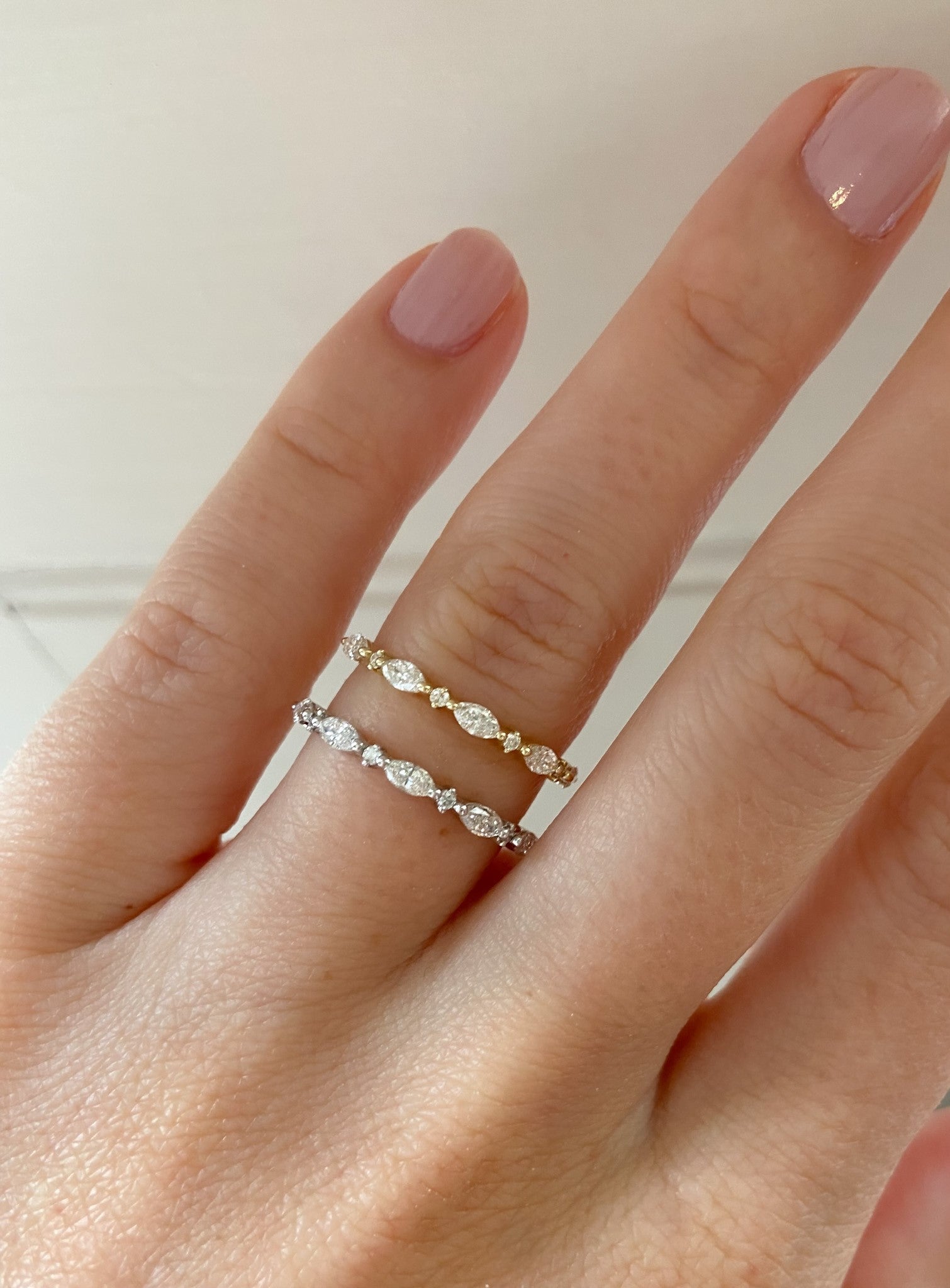 Diamond Dot Marquise Band