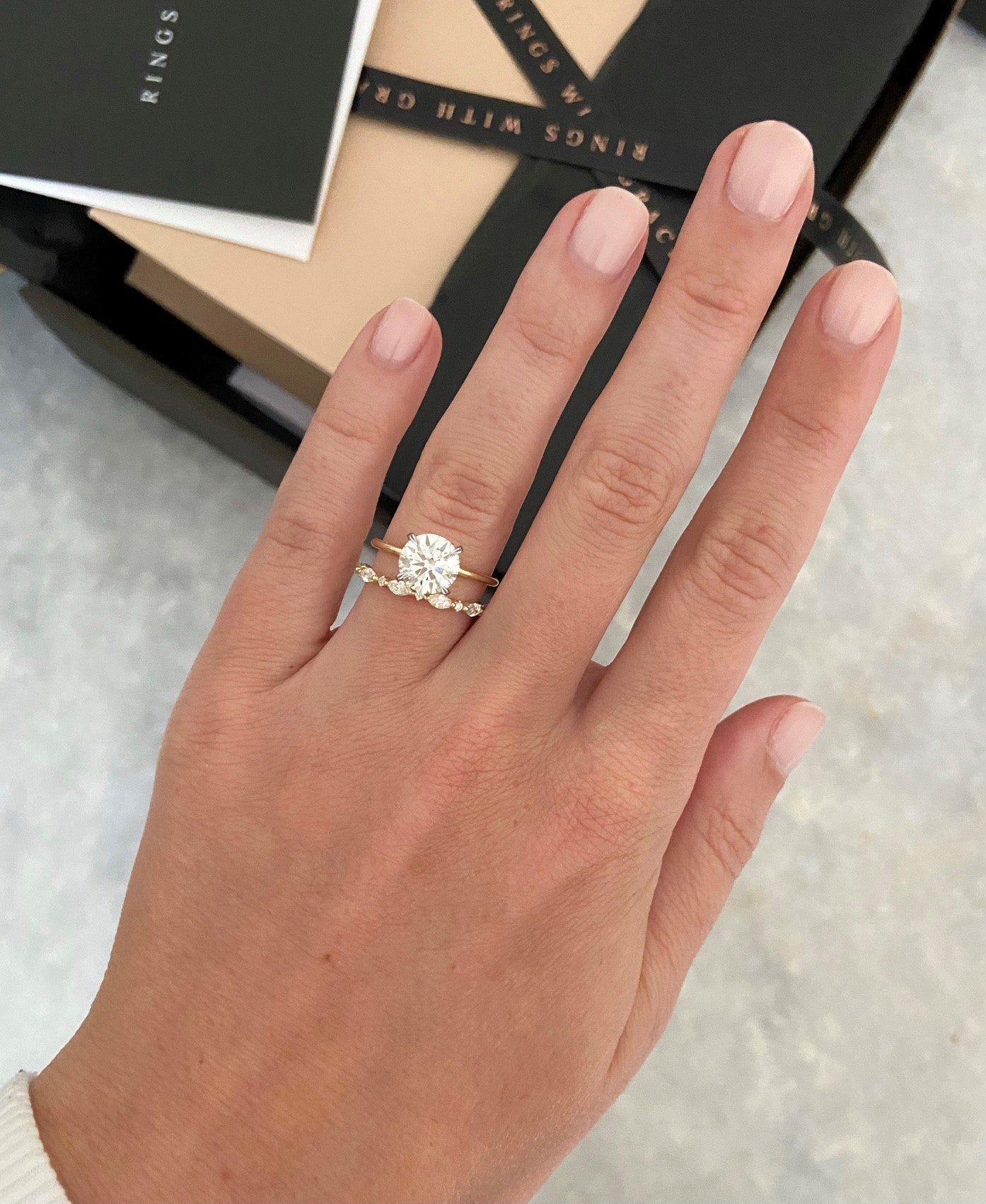 Diamond Dot Marquise Band